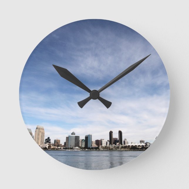 San Diego Skyline Round Clock (Front)