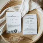 San Diego Skyline Wedding Program 5x7 Flat Card<br><div class="desc">The Skyline Collection is a stunning assortment of meticulously sketched city skylines that capture the essence of iconic urban landscapes. Perfectly suited for metropolitan weddings or destination weddings alike,  this collection embodies the timeless charm of cityscapes and brings an elegant touch to your special day.</div>
