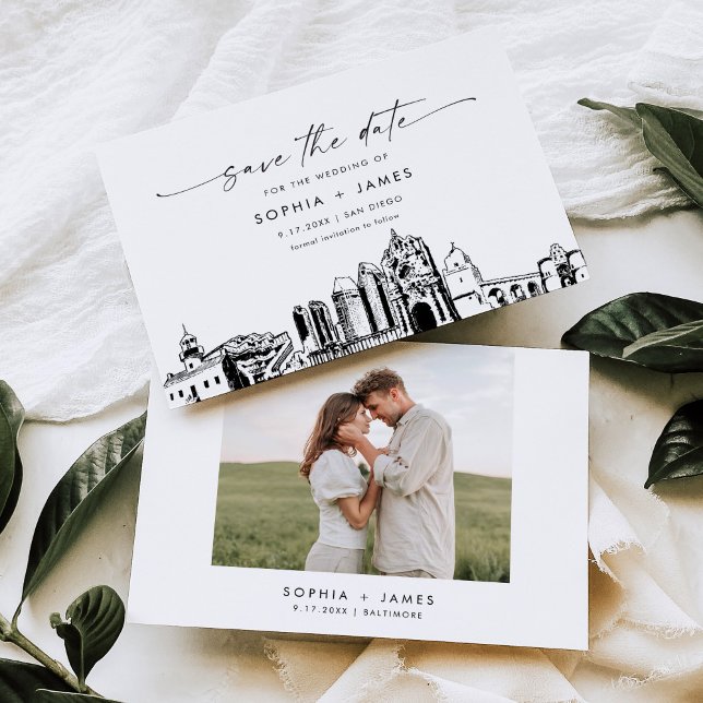 San Diego Skyline Wedding Save the Date Card (Creator Uploaded)