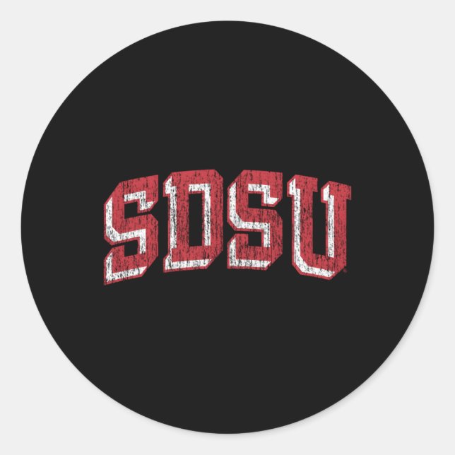 San Diego State Aztecs Arch Classic Round Sticker (Front)