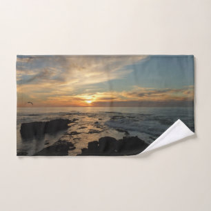San Diego Sunset I California Seascape Hand Towel