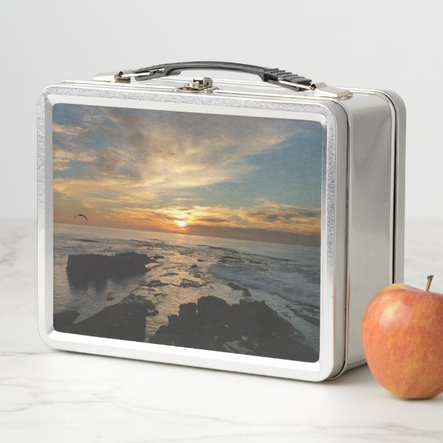 San Diego Sunset I California Seascape Metal Lunch Box (In Situ)