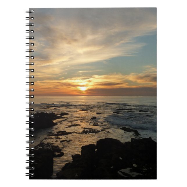 San Diego Sunset I California Seascape Notebook (Front)