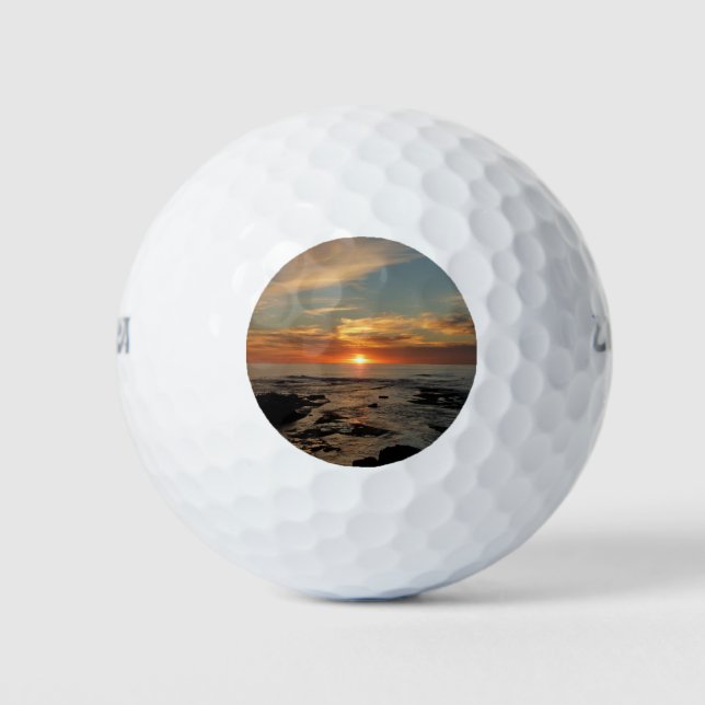 San Diego Sunset II California Seascape Golf Balls (Front)