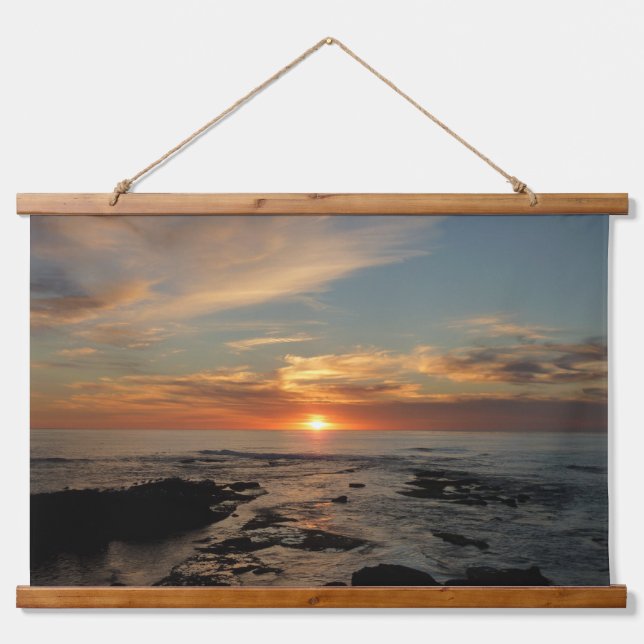 San Diego Sunset II California Seascape Hanging Tapestry (Front)