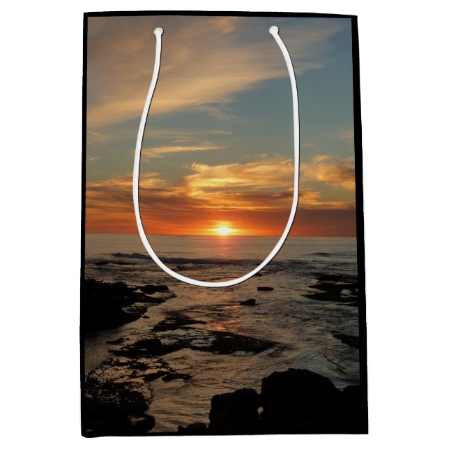 San Diego Sunset II California Seascape Medium Gift Bag (Front)