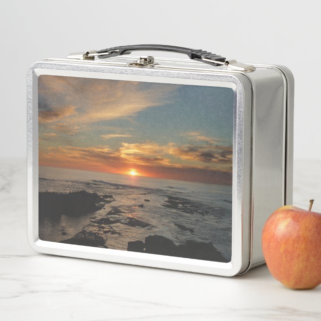 San Diego Sunset II California Seascape Metal Lunch Box (In Situ)