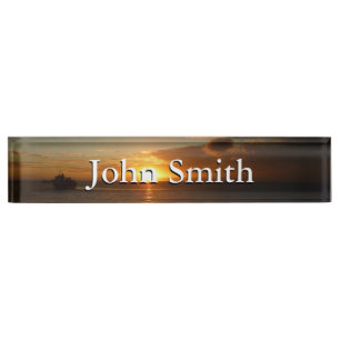 San Diego Sunset II California Seascape Nameplate