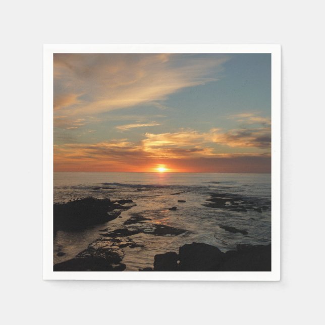 San Diego Sunset II California Seascape Napkin (Front)