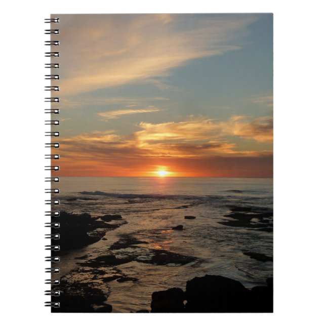 San Diego Sunset II California Seascape Notebook (Front)