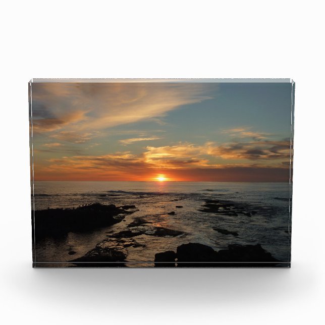 San Diego Sunset II California Seascape Photo Block (Front)