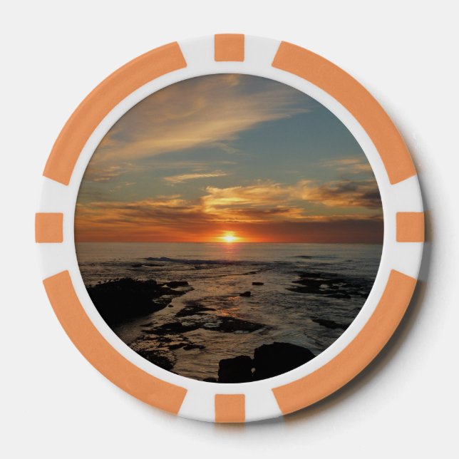 San Diego Sunset II California Seascape Poker Chips (Front)