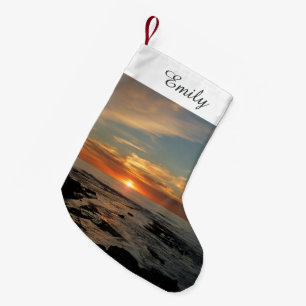 San Diego Sunset II California Seascape Small Christmas Stocking