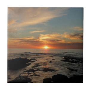 San Diego Sunset II California Seascape Tile