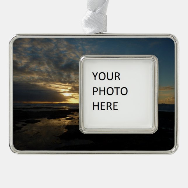 San Diego Sunset III Stunning California Landscape Silver Plated Framed Ornament (Front)