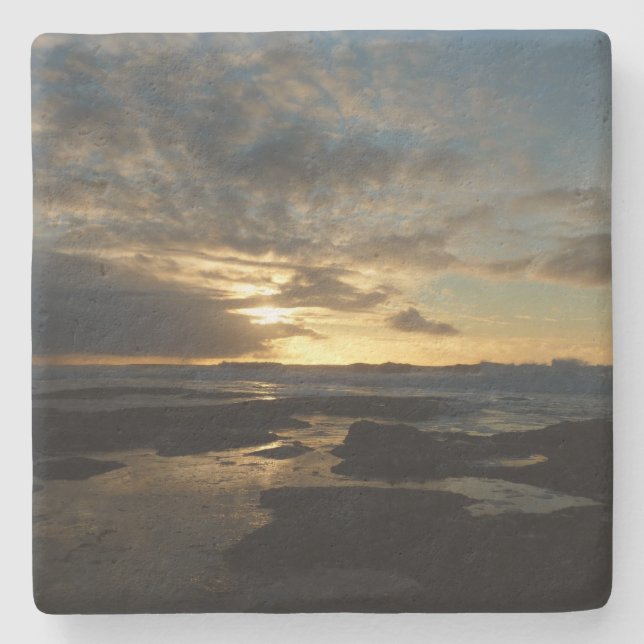 San Diego Sunset III Stunning California Landscape Stone Coaster (Front)