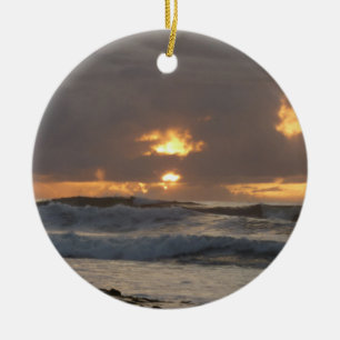San Diego Sunset IV California Seascape Ceramic Ornament