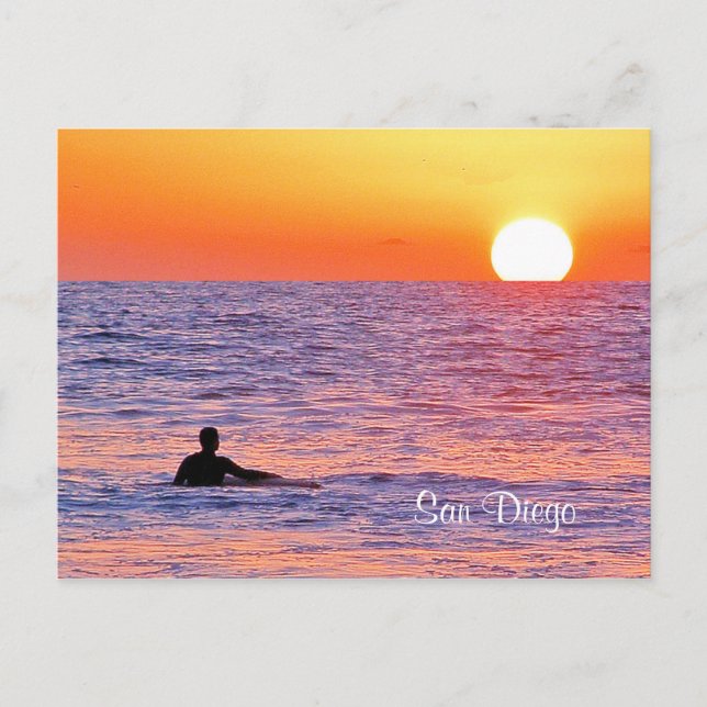 San Diego Sunset Swim Postcard (Front)