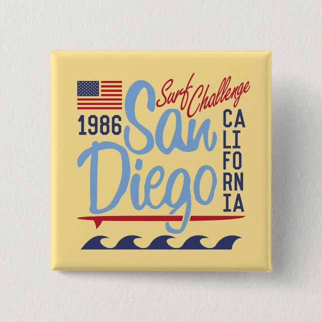 San Diego Surf Challenge 1986 15 Cm Square Badge (Front)