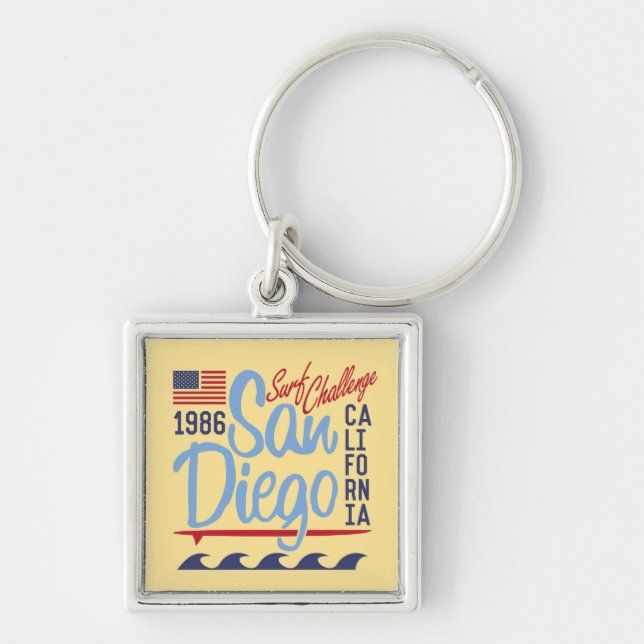 San Diego Surf Challenge 1986 Key Ring (Front)