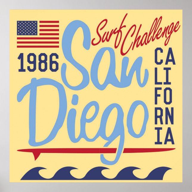 San Diego Surf Challenge 1986 Poster (Front)