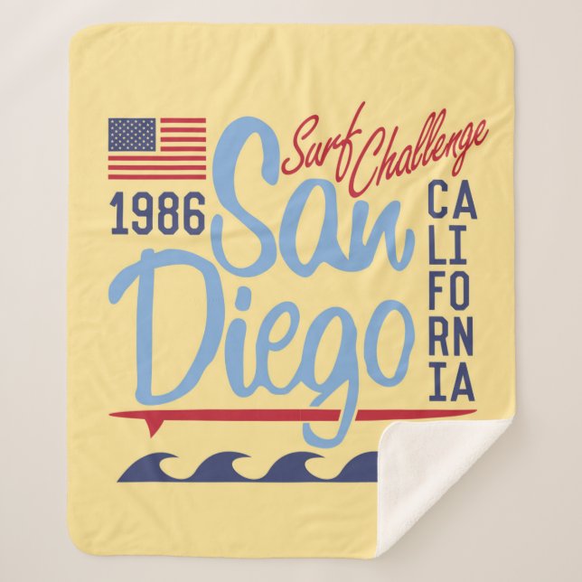 San Diego Surf Challenge 1986 Sherpa Blanket (Front)