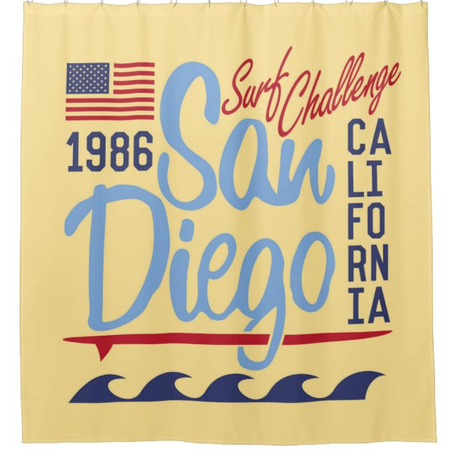 San Diego Surf Challenge 1986 Shower Curtain (Front)