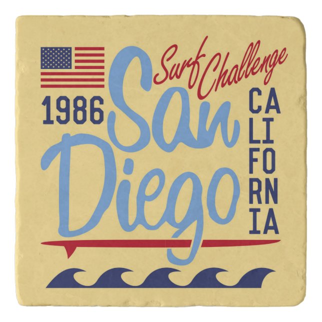San Diego Surf Challenge 1986 Trivet (Front)