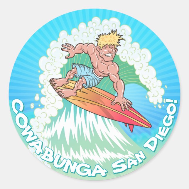 San Diego Surfer Classic Round Sticker (Front)
