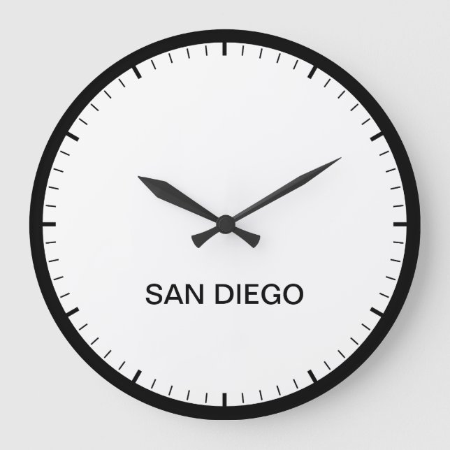 San Diego Time Zone Newsroom Style Clock (Front)