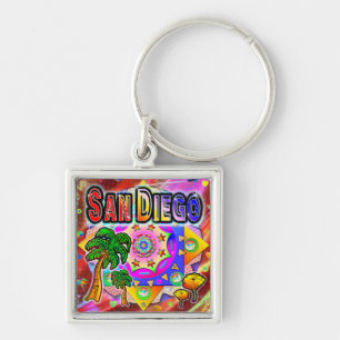 San Diego Tropical Friends Keychain
