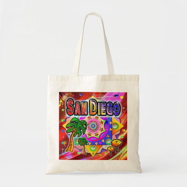 San Diego Tropical Friends Tote Bag (Front)