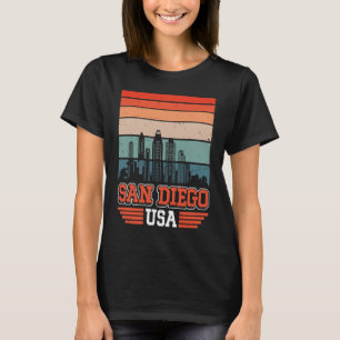 San Diego USA Retro Vintage Sunset Skyline San Die T-Shirt