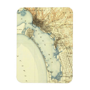 San Diego Vintage Map Magnet