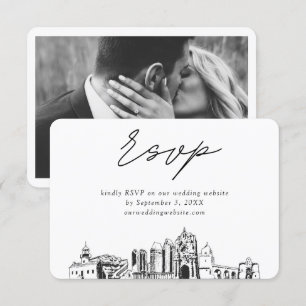 San Diego Wedding Minimalist Sketch RSVP Enclosure Card
