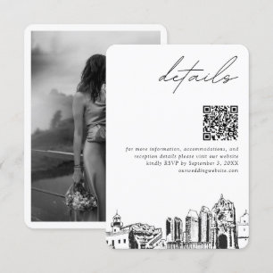 San Diego Wedding Modern Details QR Code Enclosure Card