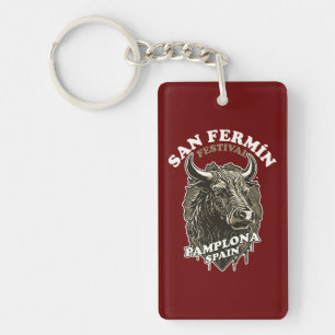 San Fermin Festival - Running Of The Bulls Key Ring