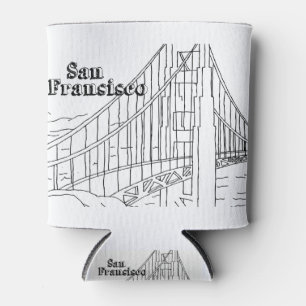 San Fran Golden Gate Bridge California Art Design Can Cooler