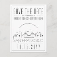 San Fran Wedding | Stylised Skyline Save the Date