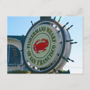 san fran wharf sign postcard