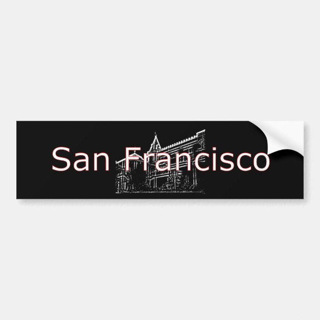 San Francisco 1986 art The MUSEUM Zazzle Drawing Bumper Sticker (Front)