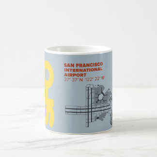 San Francisco Airport (SFO) Diagram Map Coffee Mug
