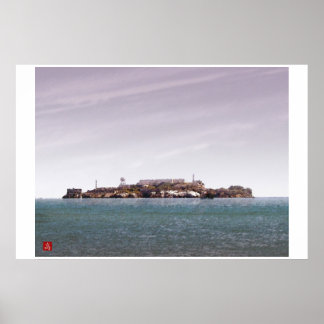 San Francisco -Alcatraz Island Digital Watercolor  Poster