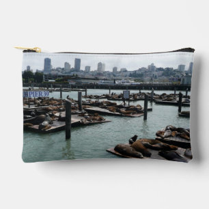San Francisco and Pier 39 Sea Lions City Skyline Accessory Pouch
