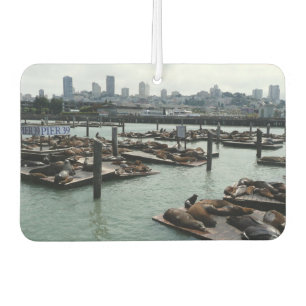 San Francisco and Pier 39 Sea Lions City Skyline Car Air Freshener