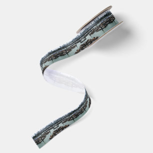 San Francisco and Pier 39 Sea Lions City Skyline Satin Ribbon