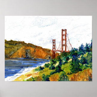 San Francisco and the Golden Gate Bridge Poster