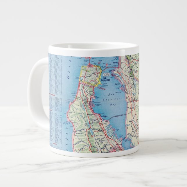 San Francisco and Vicinity Large Coffee Mug (Front Left)