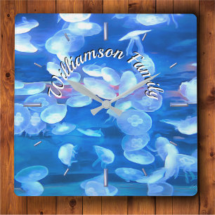 San Francisco Aquarium Jellyfish 0925 Square Wall Clock