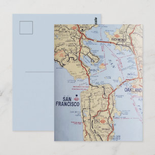 San Francisco Area Map Postcard